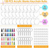 Acrylic Ornament Keychain Blank Clear Keychains Tassels Vinyl Crafting 30 PCS