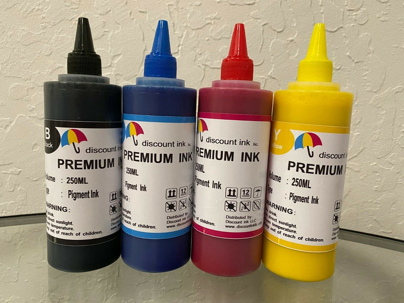 4x250ml Pigment refill ink for Epson 252 252XL WorkForce WF-3620 WF-3640 WF-7110