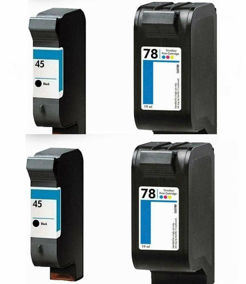 4pk #45 51645A #78 C6578DN Ink Cartridges For HP Photosmart P1000 P1100 P2100
