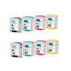 8 PACK Compatible ink cartridges HP 82 C4911A C4912A C4913A Color Ink C4844A