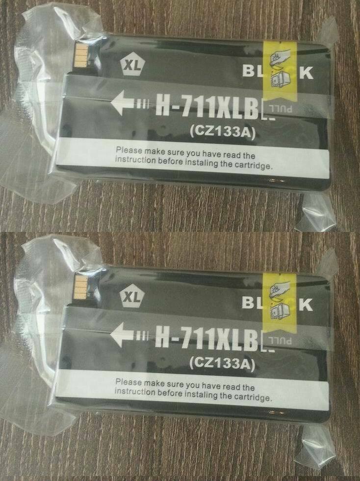 Twin Pack Compatible For HP Black 711XL (CZ133A) Ink Cartridges Designjet T520