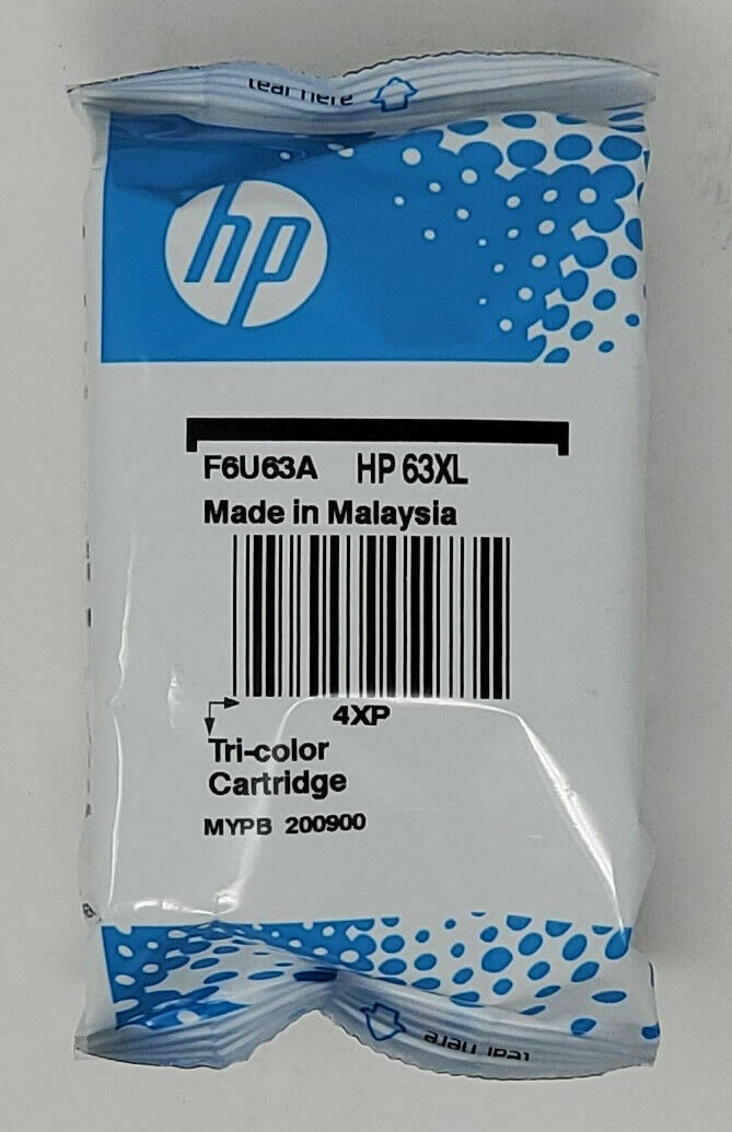 Genuine HP 63XL Tri- Color Ink Cartridges Envy 4522 4524 Officejet 4650 NO BOX
