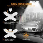 4Pcs Bright White LED Garage Long Panels Light Bulb Deformable Ceiling Fixture