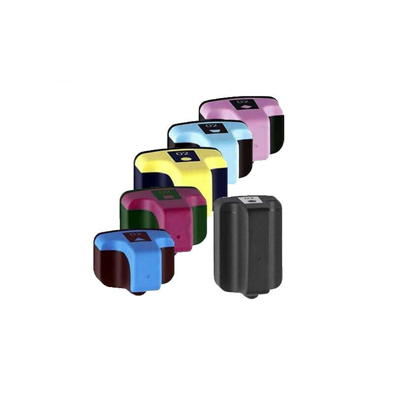 6pk BLACK &Color 02 Printer Ink Cartridge Comp for HP Photosmart C7200 3310 8250