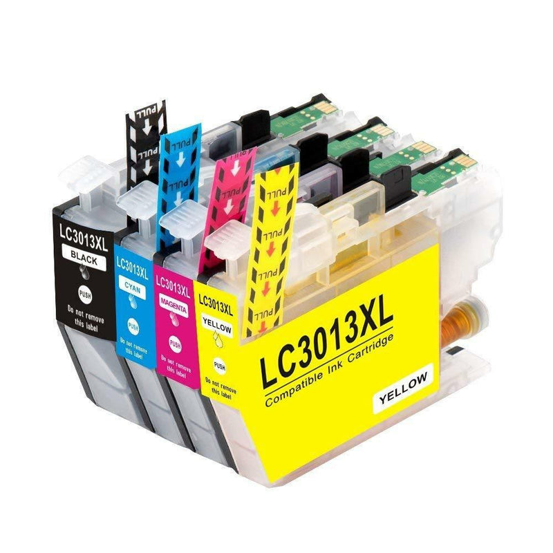 Compatible Brother LC3013 High Yield Ink Set Black Cyan Magenta Yellow MFC-J491D
