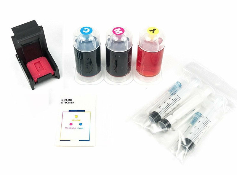 Tri-Color Ink Cartridge Refill Box Kit for HP 62 62XL 901 901XL