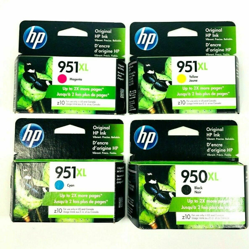 4 Pack Genuine HP 950XL Black & 951XL OfficeJet 8620 8600 8630 (No Retail Box)