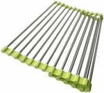 Green Roll Up Kitchen Stainless Steel Folding Drain Rack Food Drying Mat Drainer