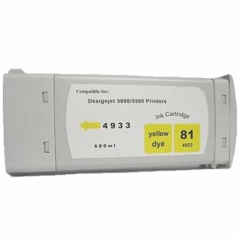 Compatible For HP 81 Yellow ink cartridge C4933A HP Designjet hp 5000 5500 ps