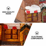 Resin Christmas Village Houses with LED Xmas Holiday Decoration Ornaments Gift