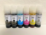 6 Colors set Premium T552 552 Dye Ink Refill Bottles for Ecotank ET-8500 ET-8550