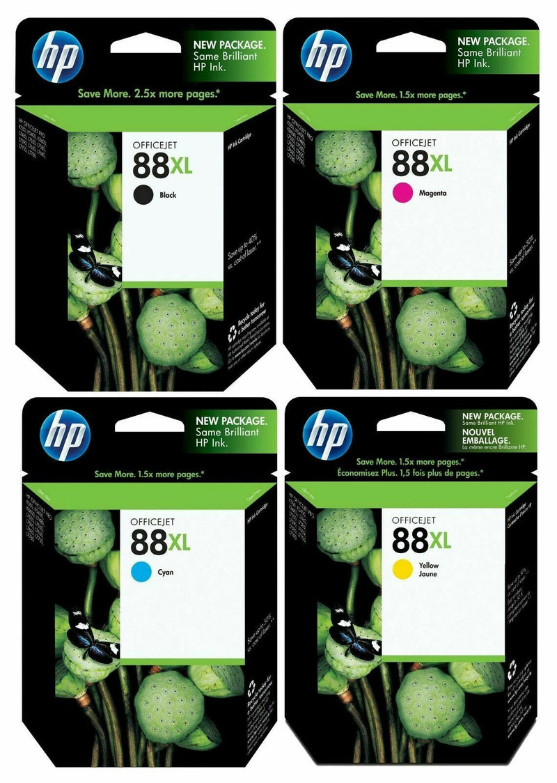 Genuine HP 88XL Ink Cartridge 4-Pack for Officejet Pro K5400 K550 K8600