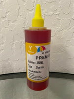 250ml Premium Refill Bulk Yellow Ink for All HP Canon Epson Lexmark Printers