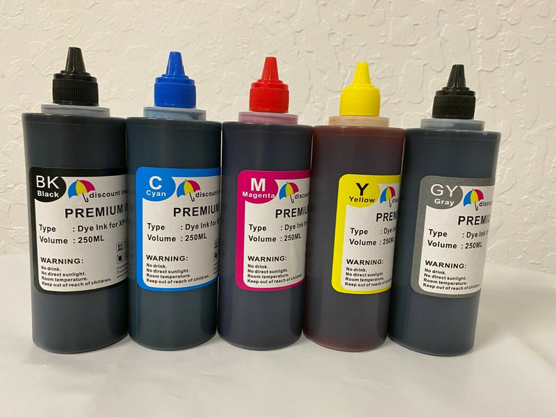 5 Colors T552 552 Dye Ink Refill Bottles for Ecotank ET-8500 ET-8550 6x250ml