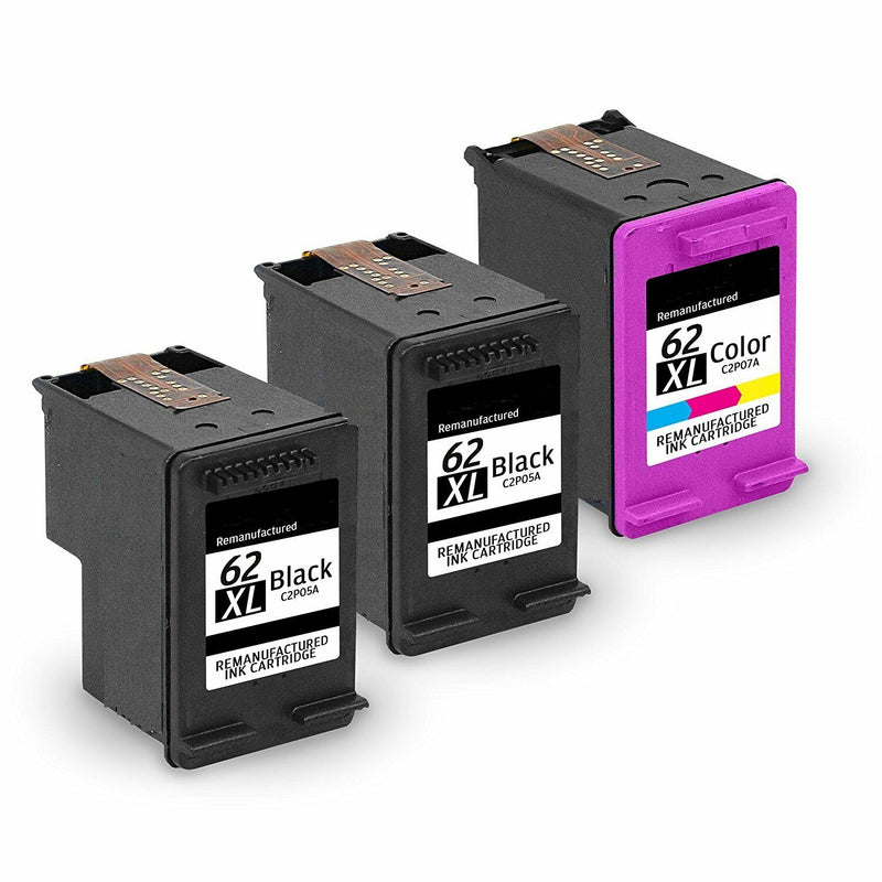 3PK Ink Cartridge Compatible For HP 62XL C2P05AN C2P07AN Black&Color Envy 5540