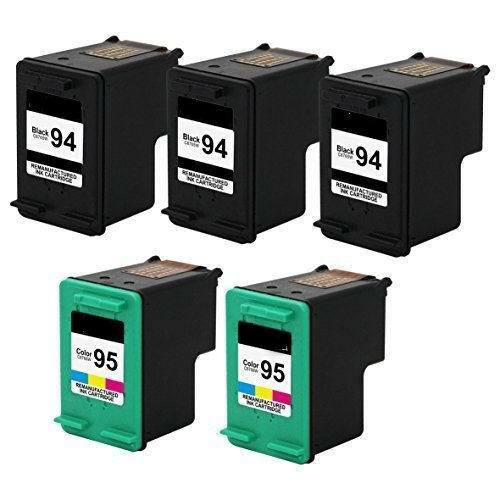 5 PACK compatible For HP #94 #95 Ink For Officejet 6200 6210 6213 6215 7410 H470