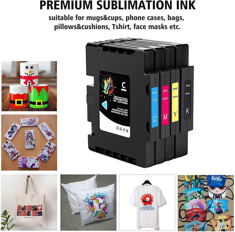 Sublimation Ink Cartridge Compatible for Sawgrass SG500 SG1000 Printer B-Version New Update Chip