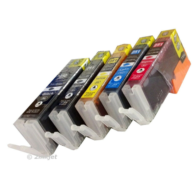 5 Ink Cartridges PGI-250 CLI-251 fit for CANON IP7220 MG5420 MG6320 MX722 MX922