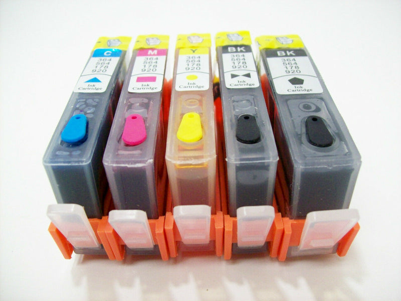 5 Refillable ink cartridge with chip HP 564 XL Photosmart D5460 D7560 C309 B8550